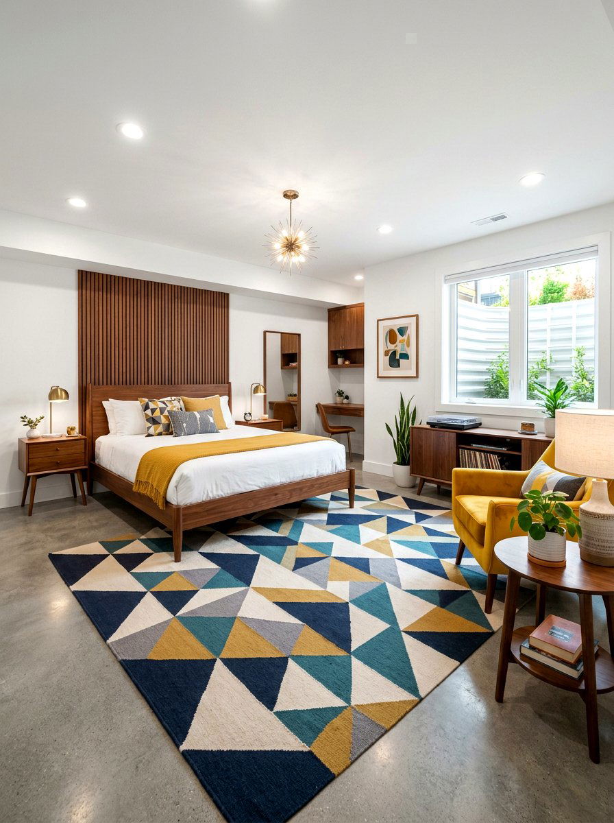 Mid Century Modern Basement Suite - 30 basement guest suite ideas