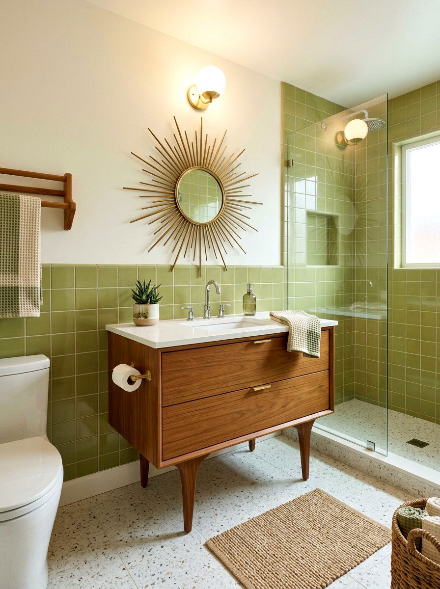 Mid Century Modern Bathroom - 30 guest bathroom ideas