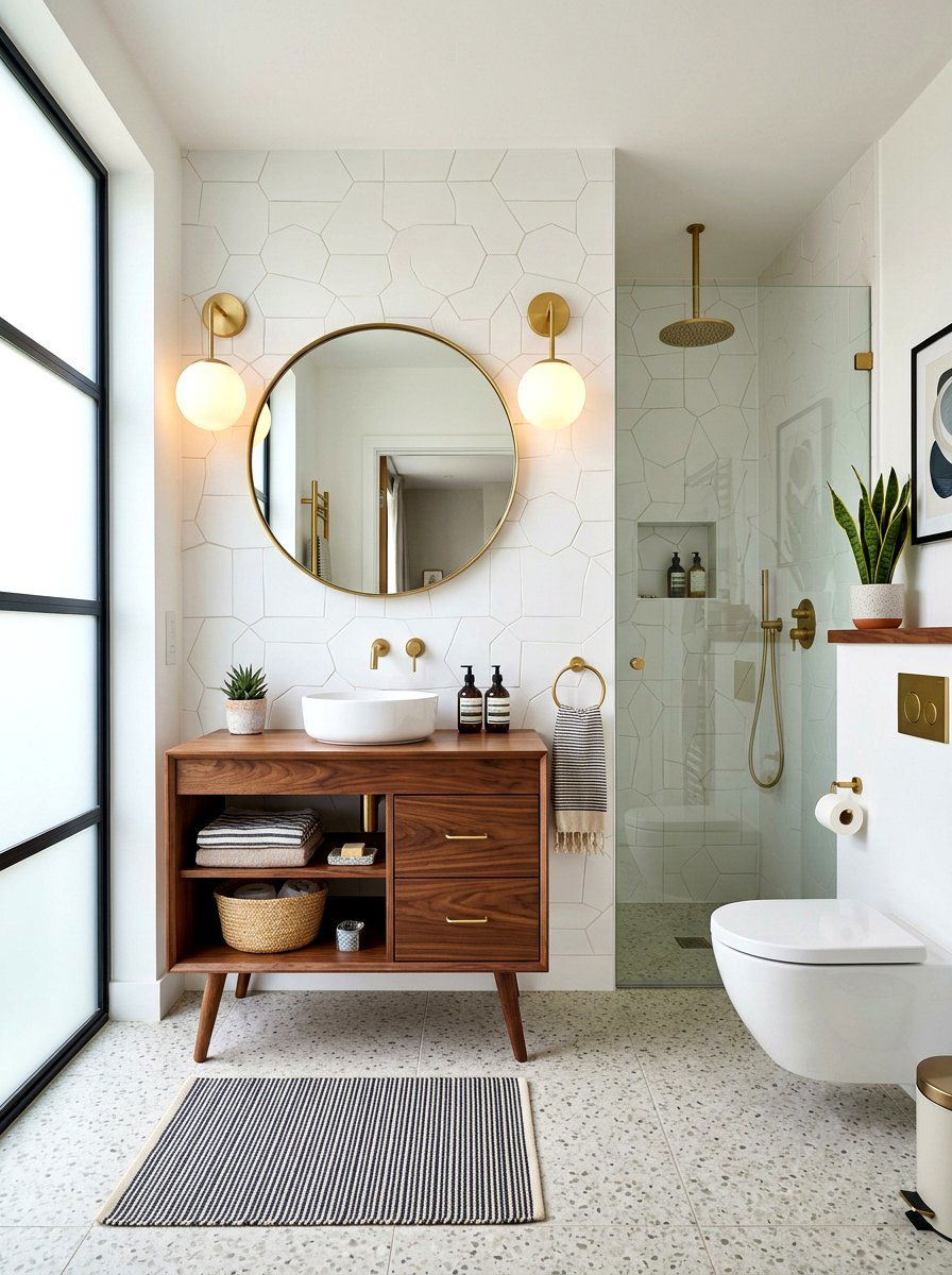Mid Century Modern Bathroom - 30 boutique hotel bathroom ideas