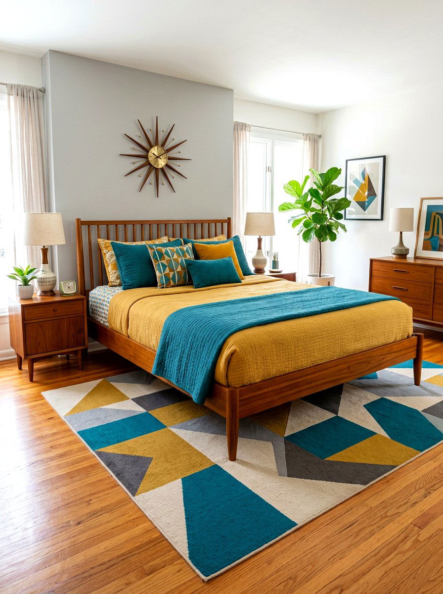 Mid Century Modern Bed - 30 cozy bedscape ideas