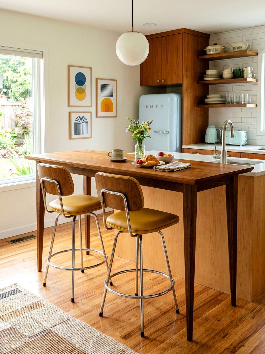Mid Century Modern Breakfast Bar - 30 built in breakfast station ideas