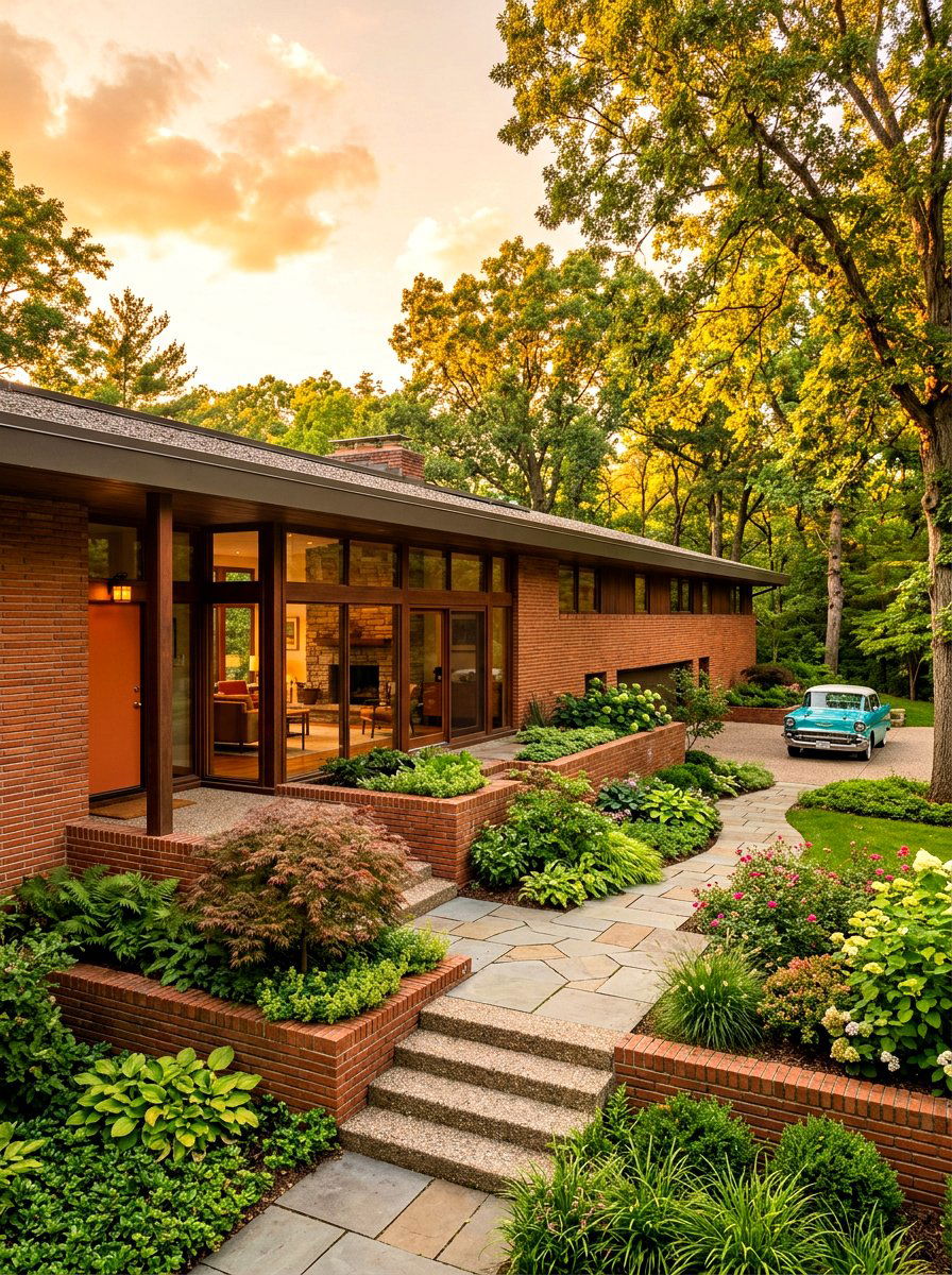 Mid Century Modern Brick - 30 brick house exterior ideas