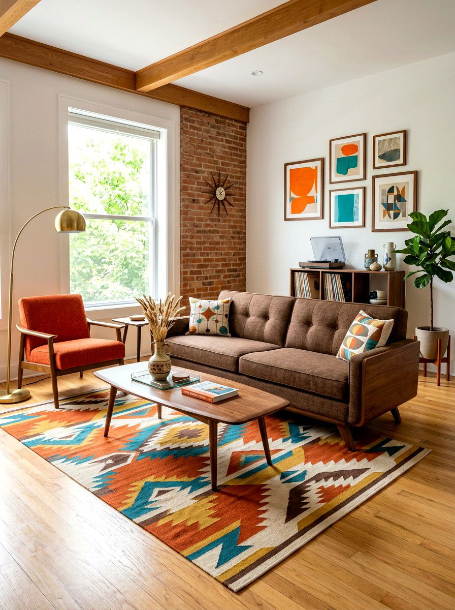 Mid Century Modern Brown Sofa Living Room - 30 brown sofa living room ideas