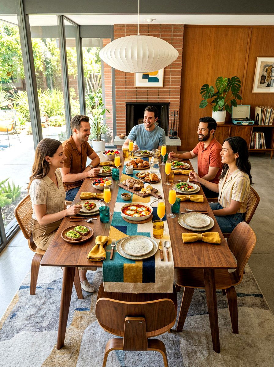 Mid Century Modern Brunch - 30 brunch tablescape ideas