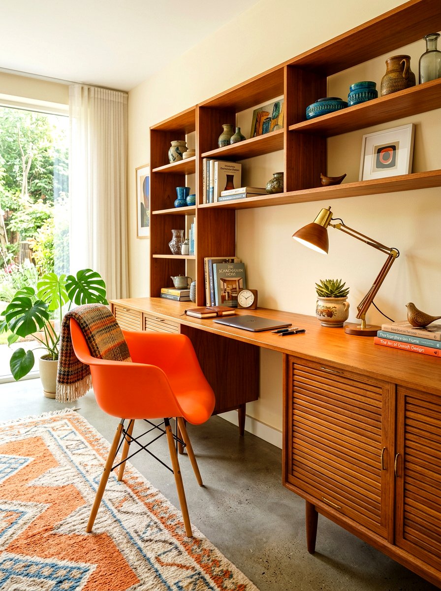Mid Century Modern Built In Desk - 30 office built in desk ideas