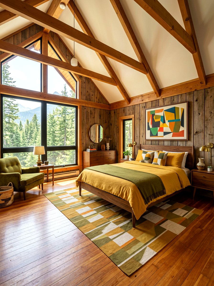 Mid Century Modern Cabin Bedroom - 30 cabin bedroom ideas