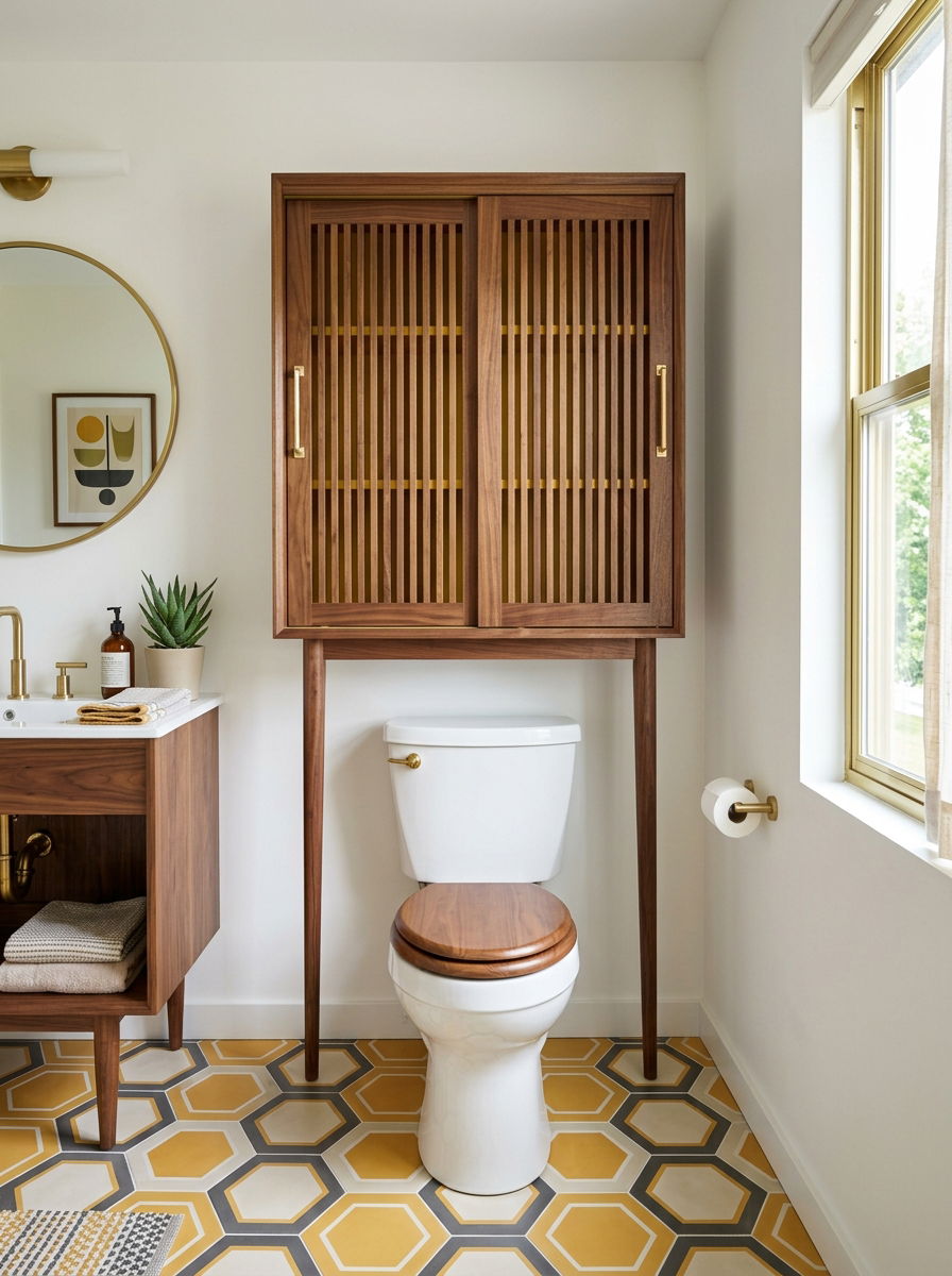 Mid Century Modern Cabinet - 30 over toilet cabinet ideas