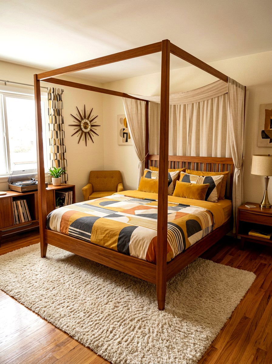 Mid Century Modern Canopy Bed