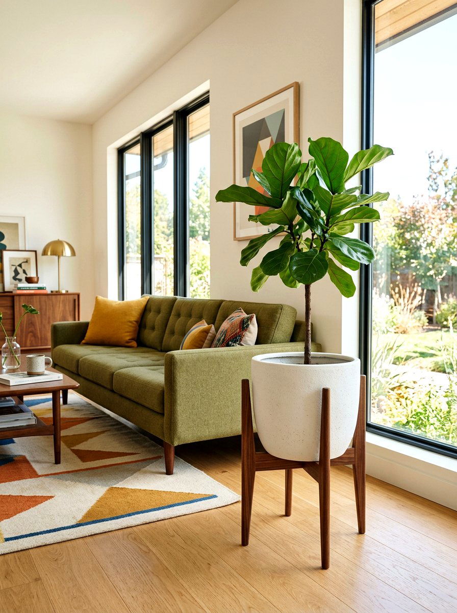 Mid Century Modern Ceramic Stand - 30 small planter ideas