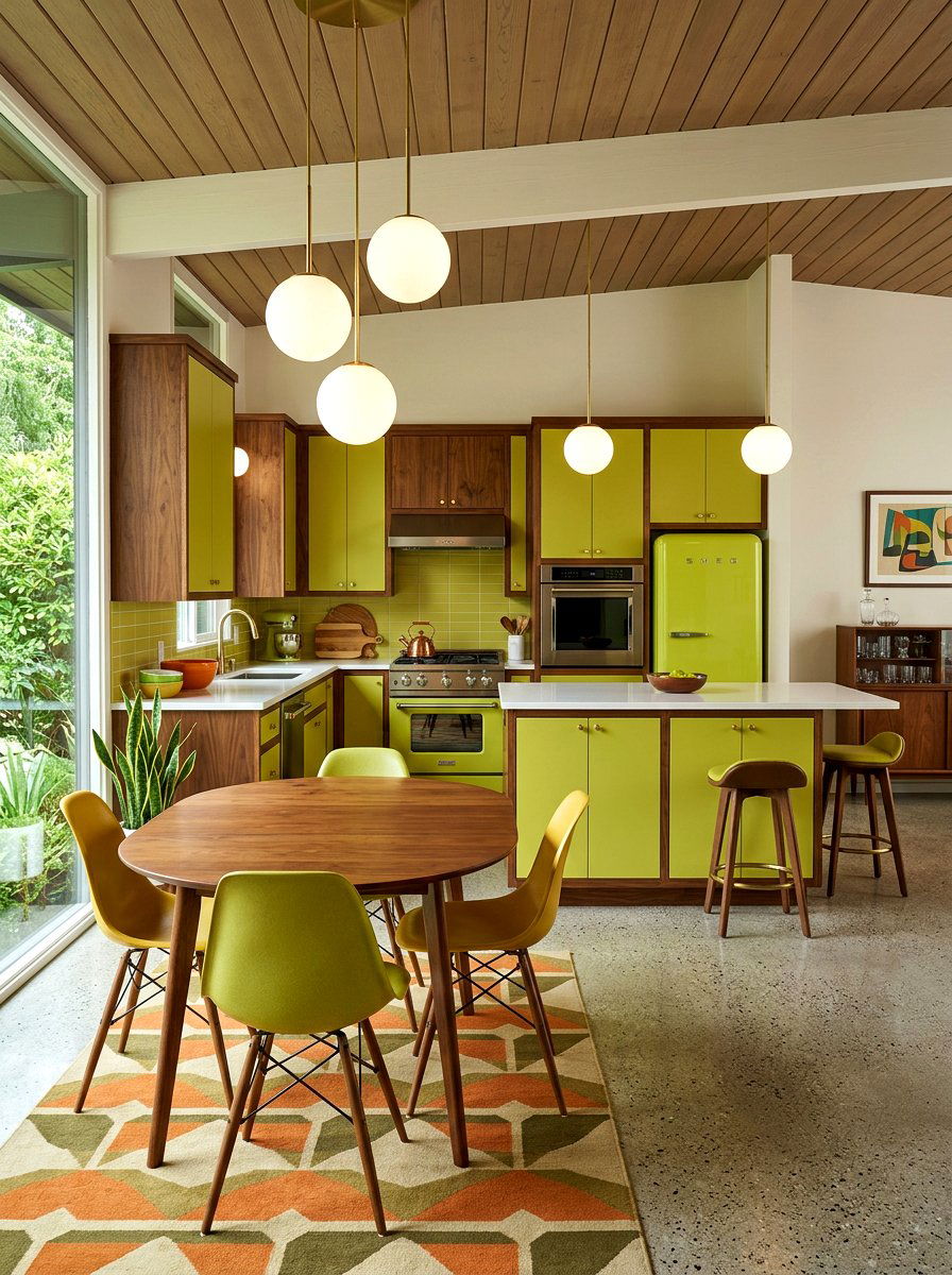 Mid Century Modern Chartreuse Kitchen - 30 chartreuse kitchen ideas