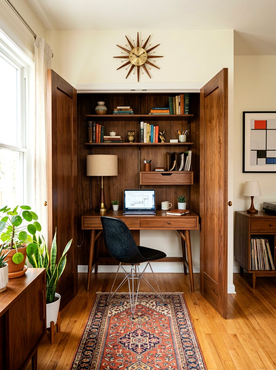 Mid Century Modern Cloffice - 30 cloffice apartment ideas
