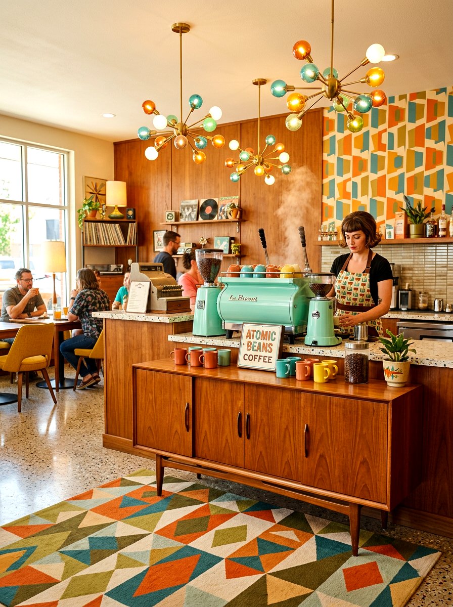 Mid Century Modern Coffee Bar - 30 kitchen coffee bar ideas