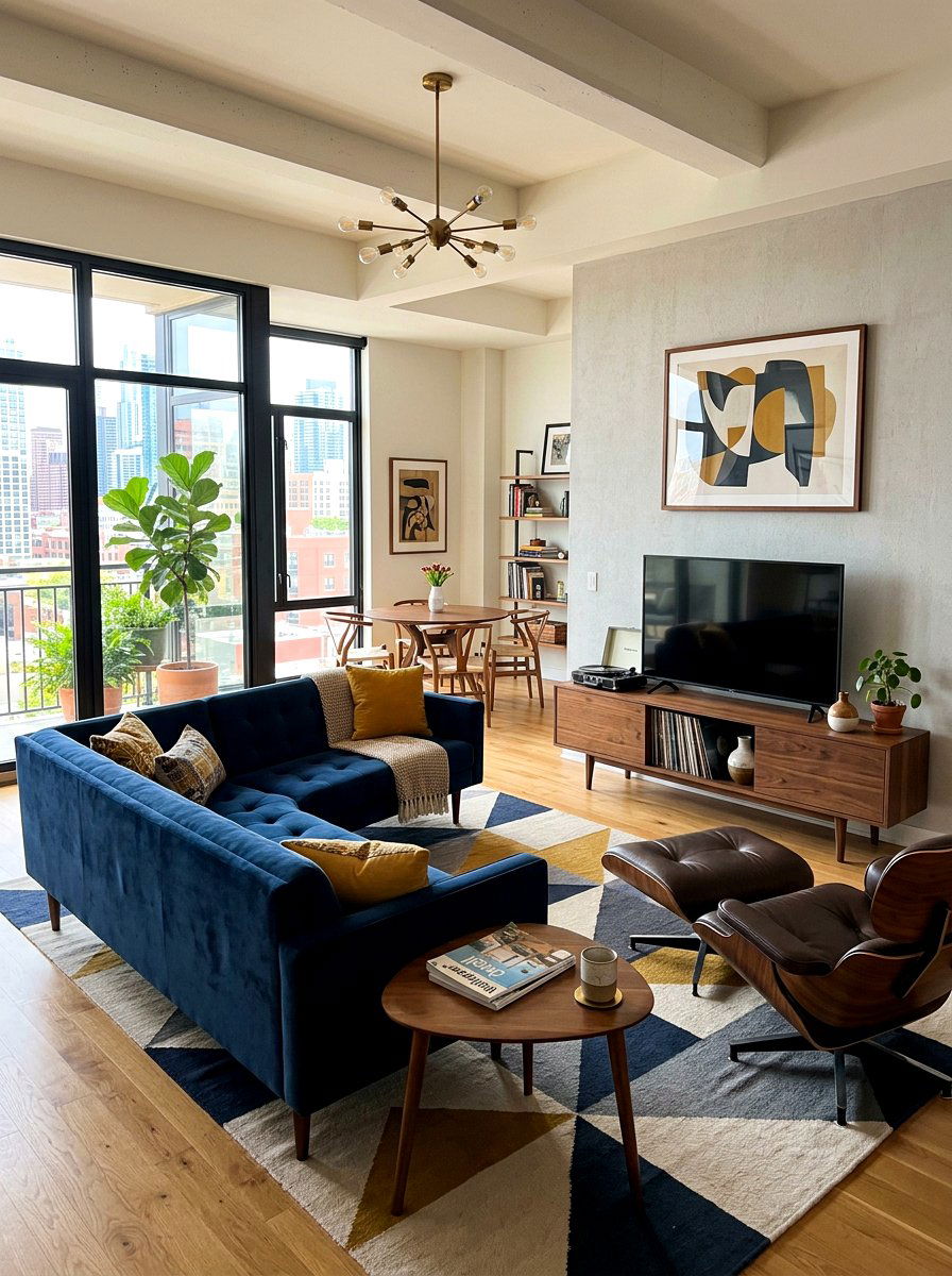 Mid Century Modern Condo - 30 condo living room ideas