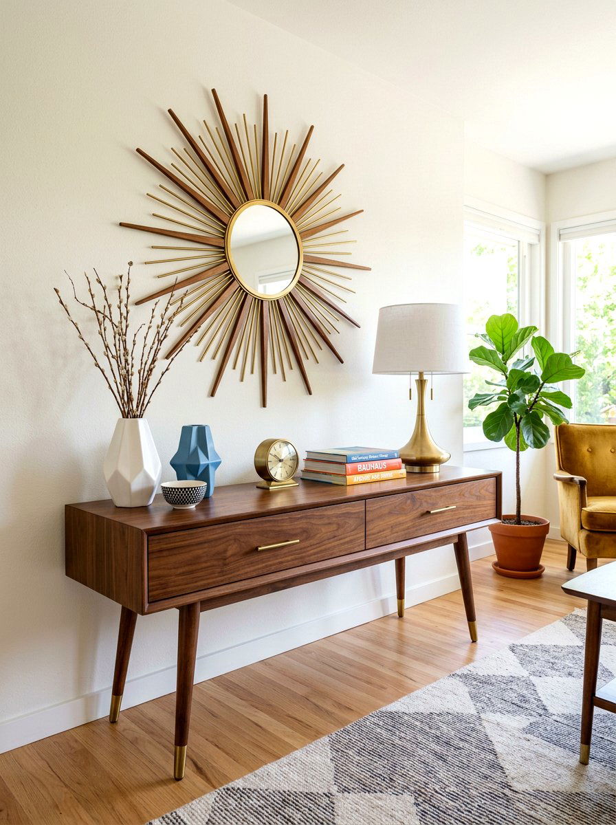 Mid Century Modern Console - 30 console table decor ideas