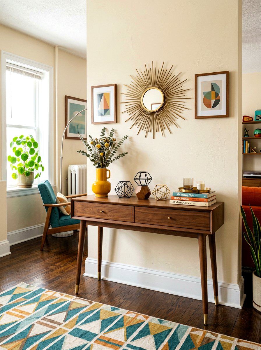 Mid Century Modern Console Table - 30 console styling ideas
