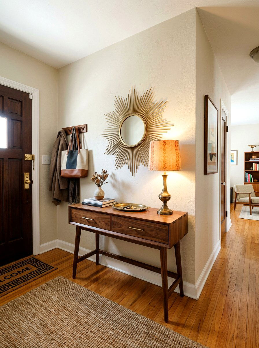 Mid Century Modern Console - 30 apartment entryway ideas
