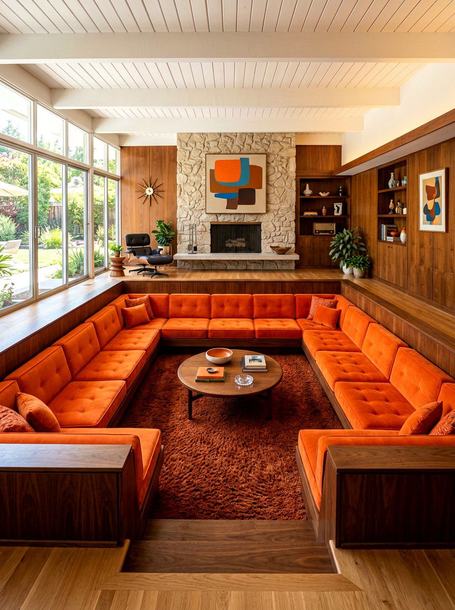 Mid Century Modern Conversation Pit - 30 sunken living room ideas