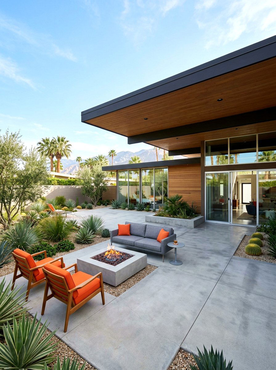 Mid Century Modern Courtyard - 30 covered patio ideas