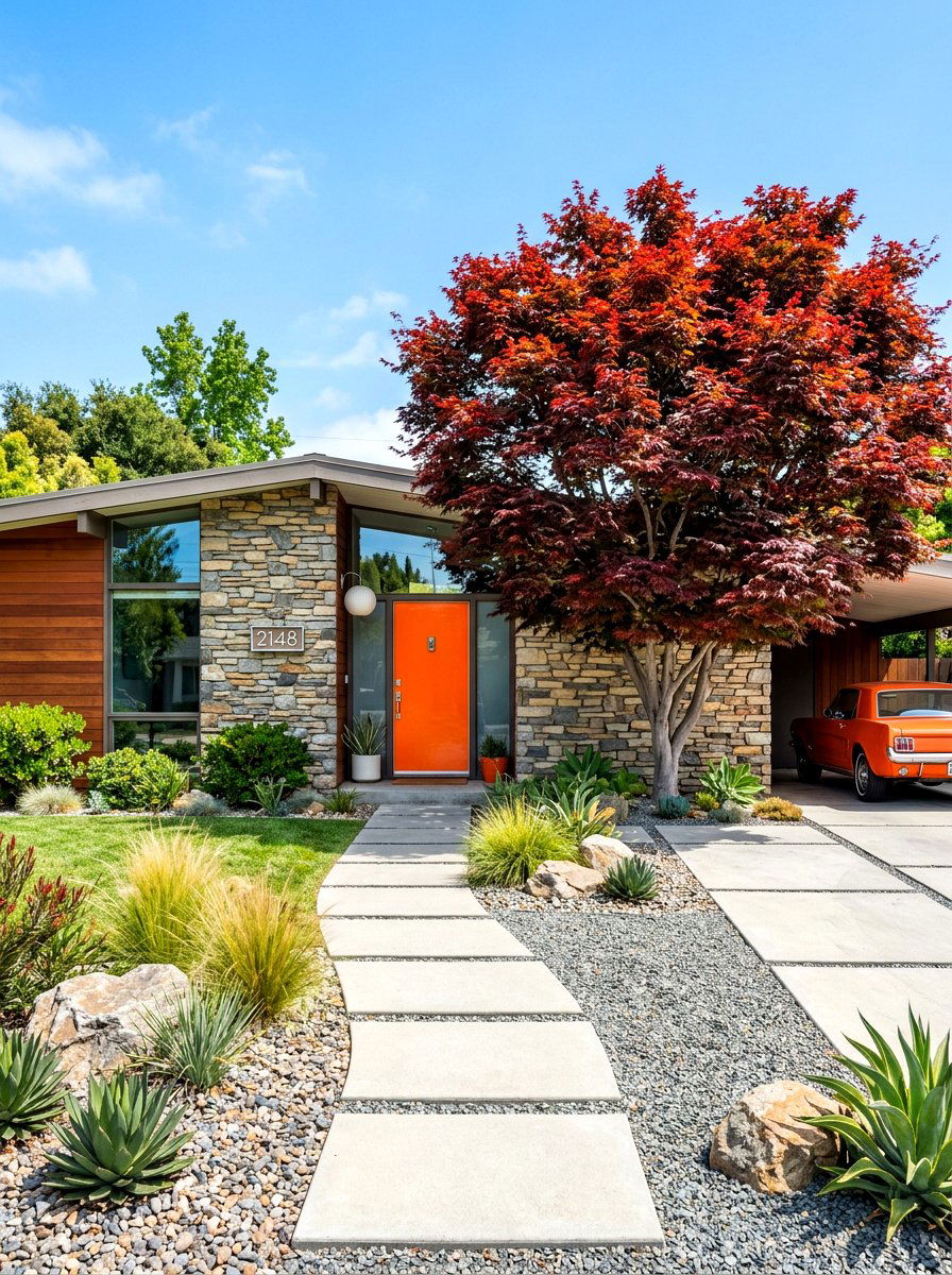 Mid Century Modern Curb Appeal - 30 modern front yard ideas