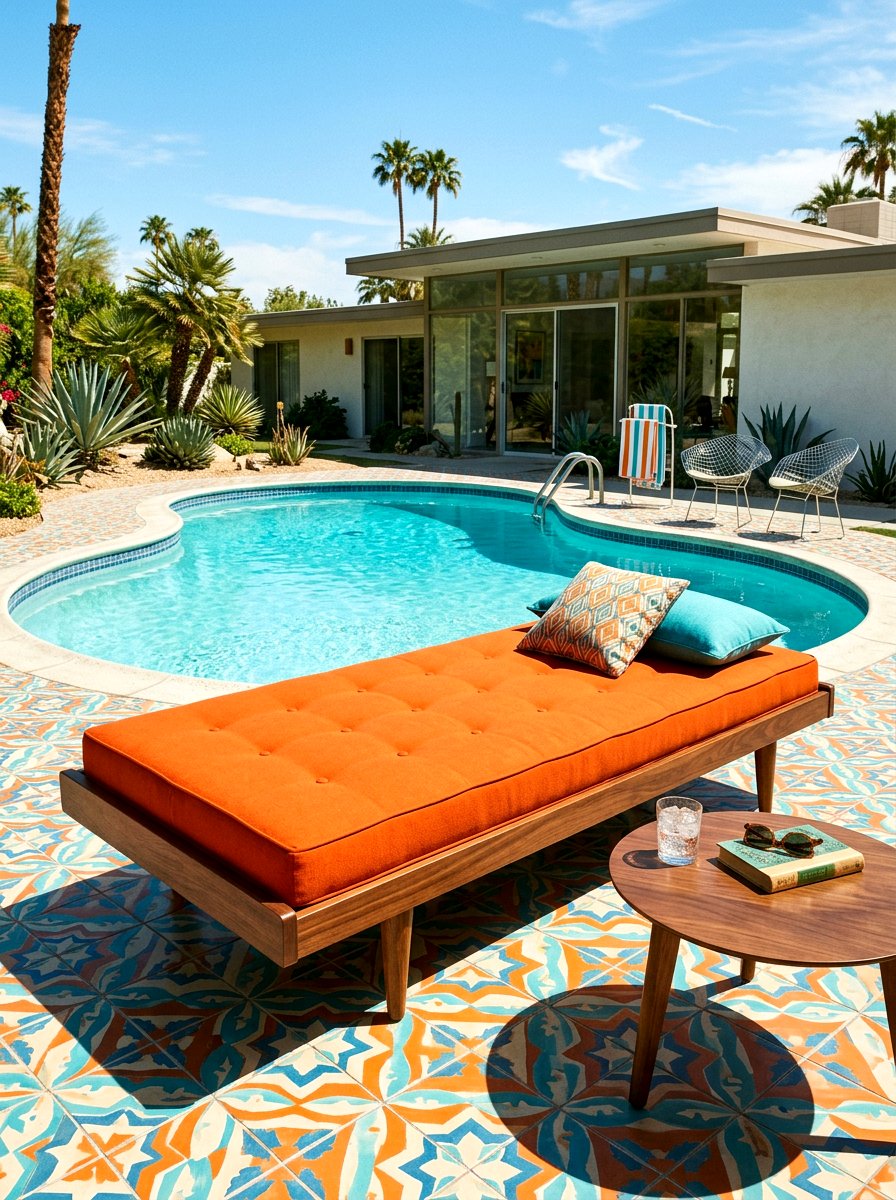 Mid Century Modern Daybed - 30 poolside daybed ideas