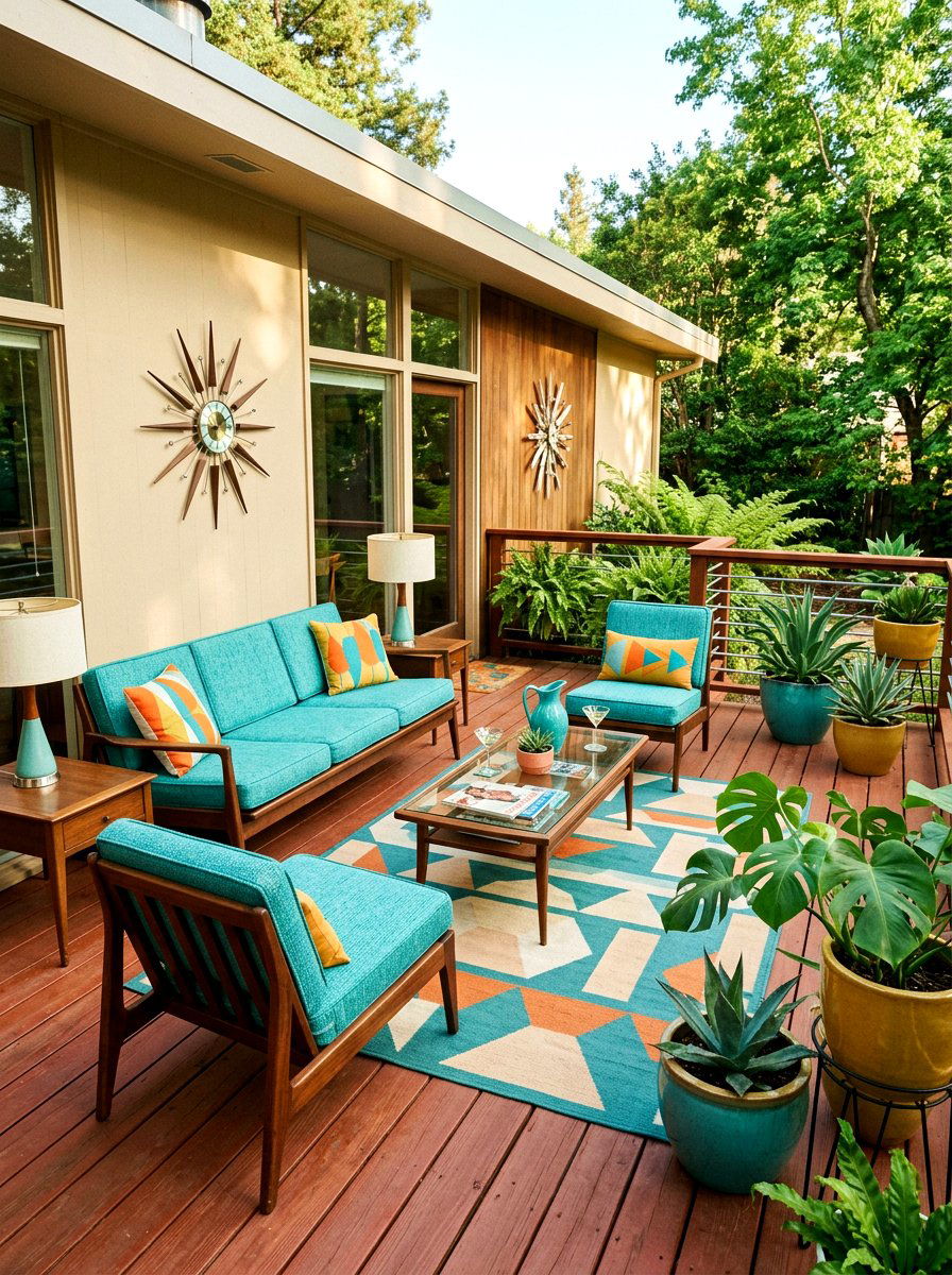 Mid Century Modern Deck - 30 deck decorating ideas