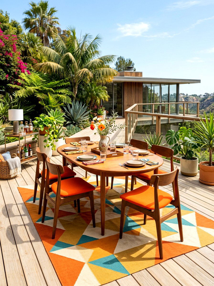 Mid Century Modern Deck Dining - 30 deck dining zone ideas