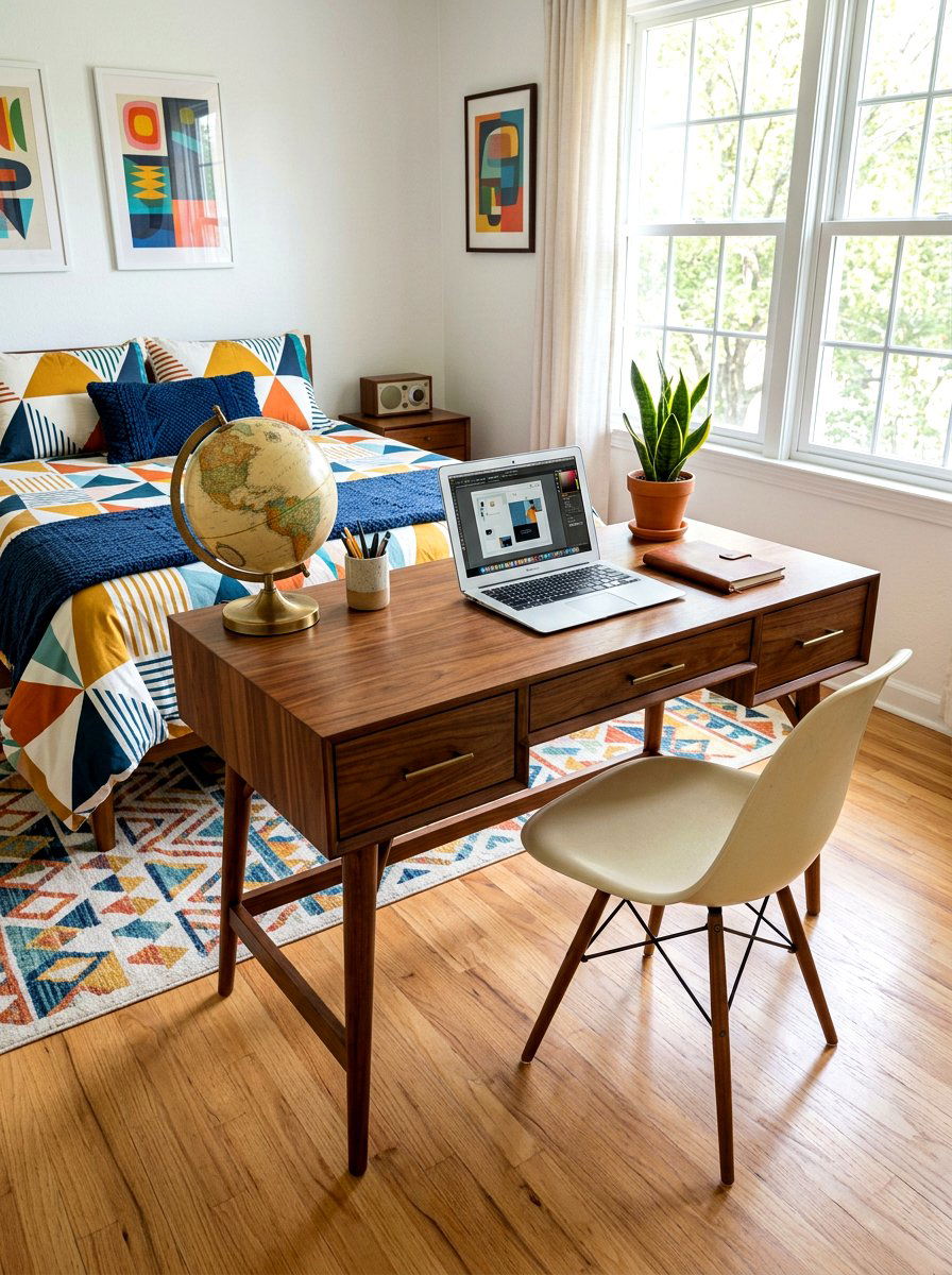 Mid Century Modern Desk - 30 teen bedroom desk ideas