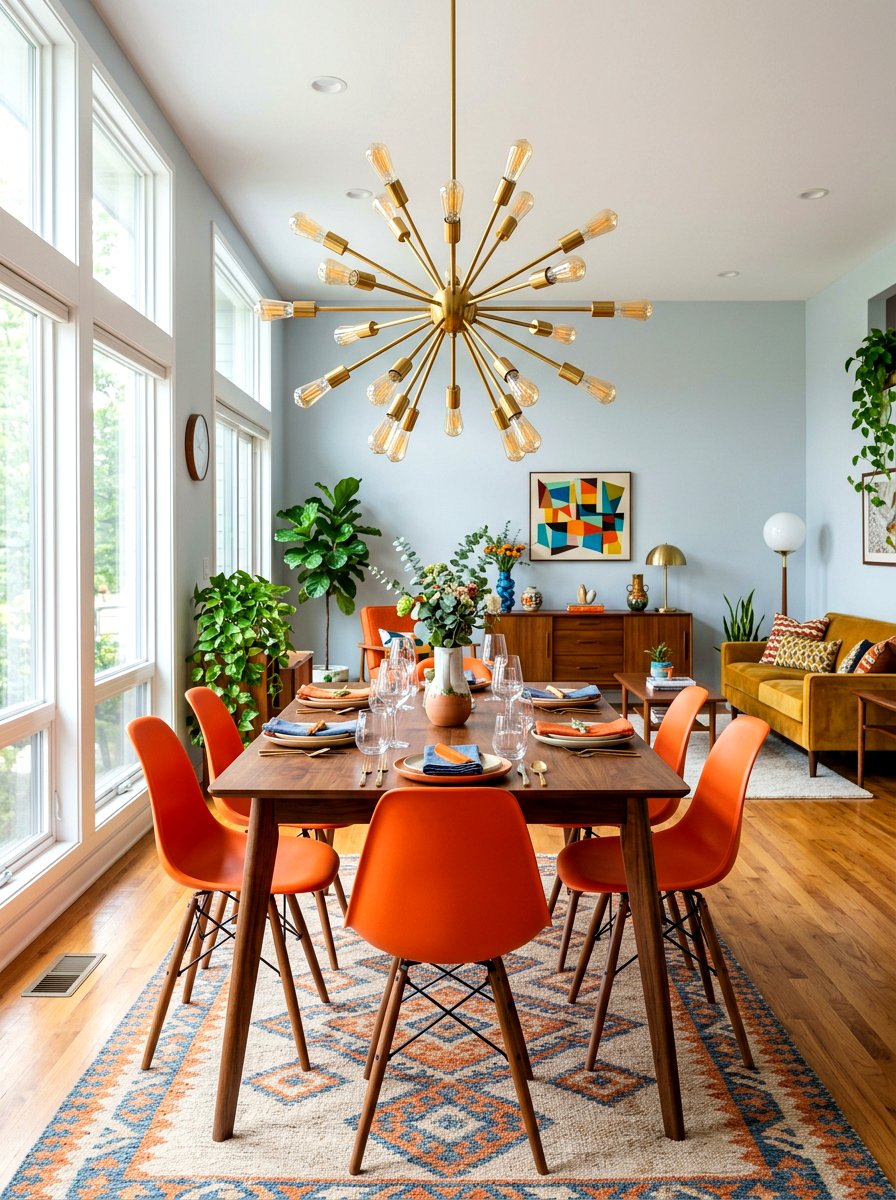 Mid Century Modern Dining - 30 open plan dining room ideas