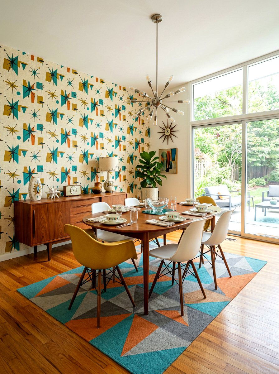 Mid Century Modern Dining Room Wallpaper - 30 dining room wallpaper ideas