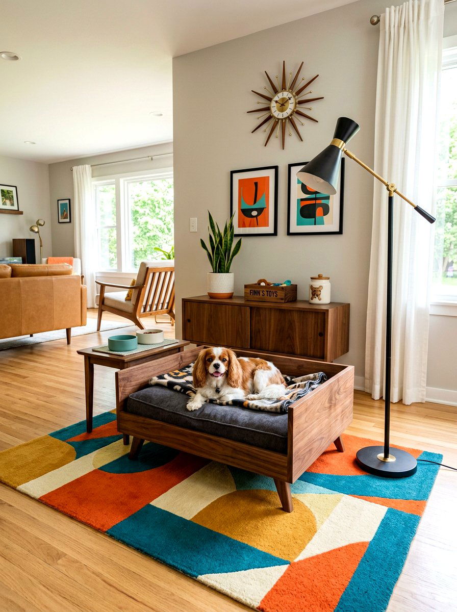 Mid Century Modern Dog Space - 30 dog bedroom decor ideas