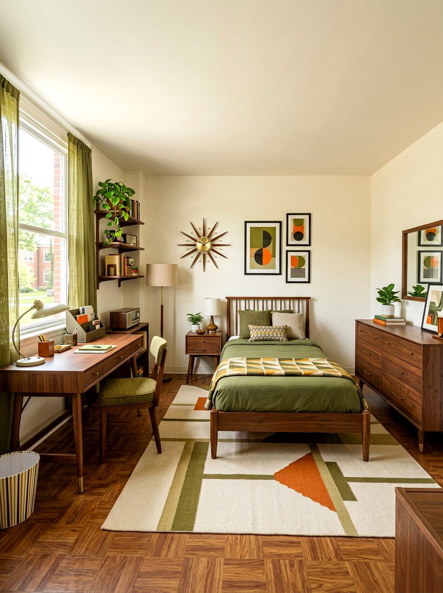 Mid Century Modern Dorm Room - 30 dorm room ideas