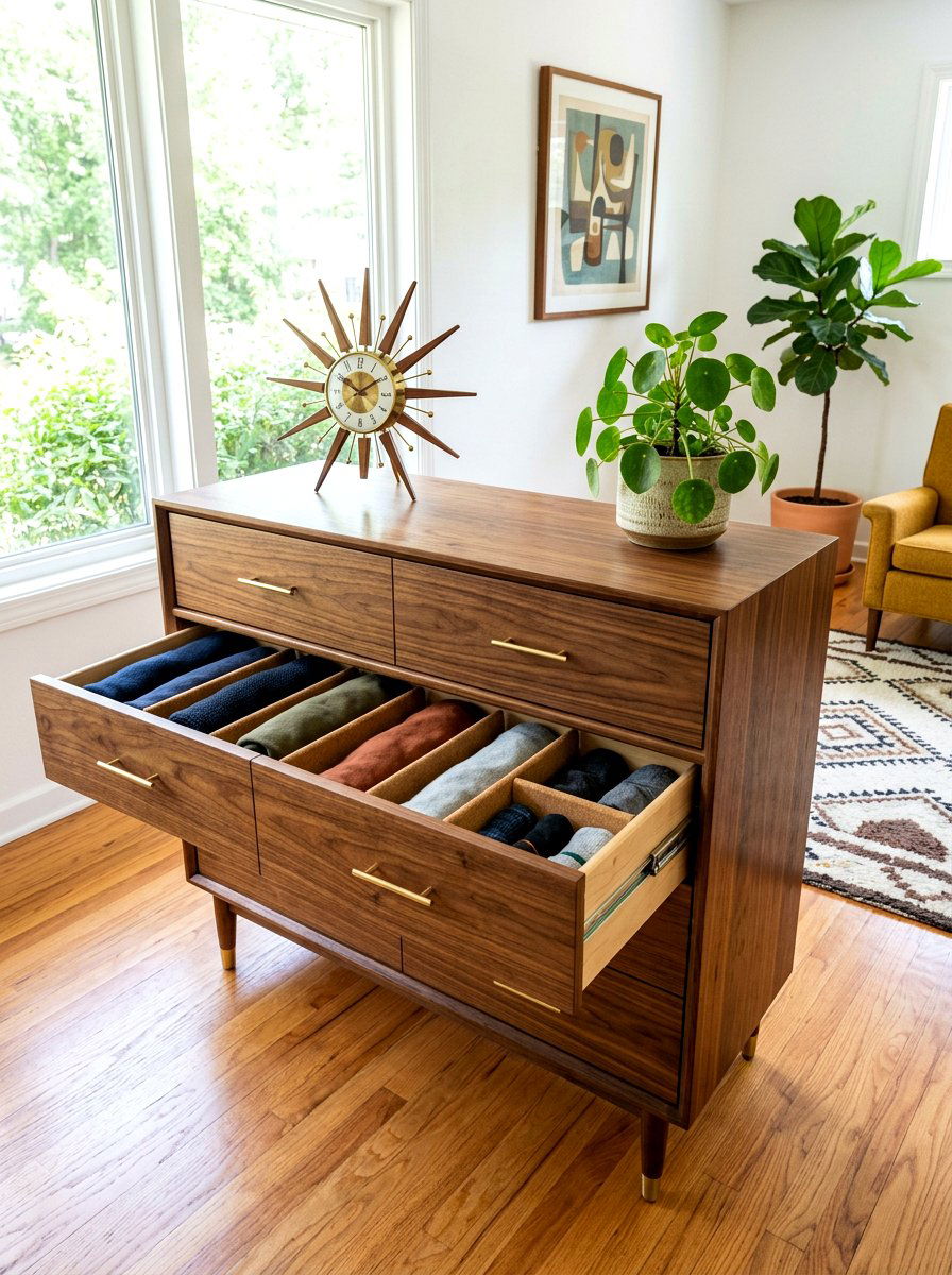 Mid Century Modern Dresser - 30 organizing bedroom dresser ideas