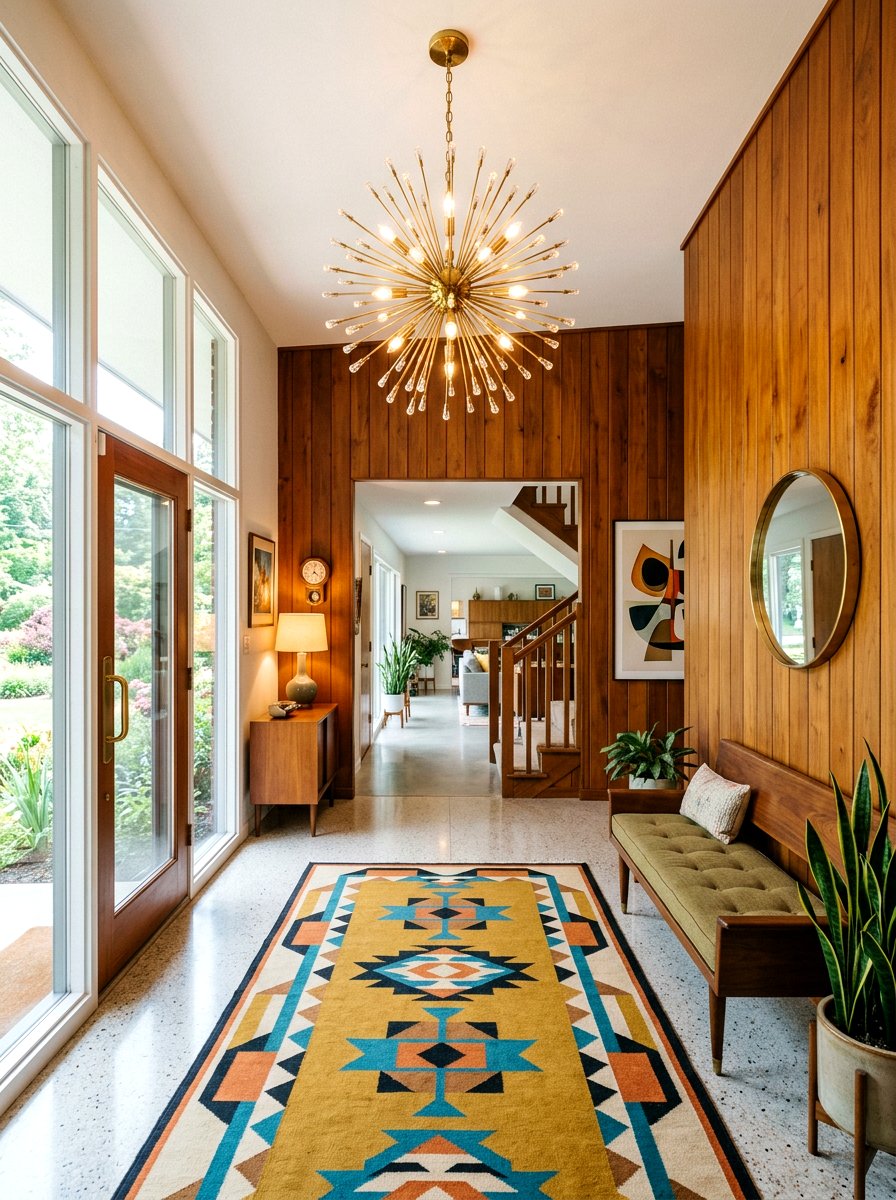 Mid Century Modern Entrance - 30 double height foyer ideas
