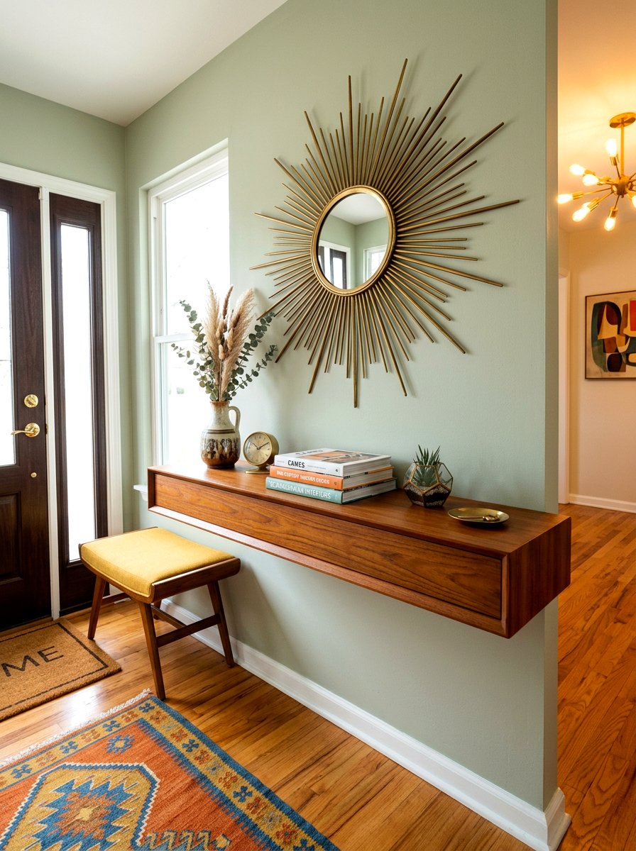 Mid Century Modern Entry Shelf - 30 floating entry shelf ideas