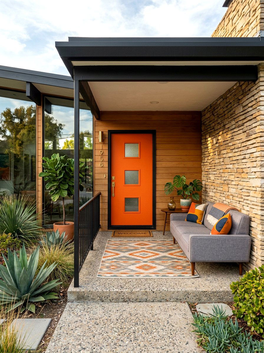 Mid Century Modern Entry - 30 viral front porch ideas