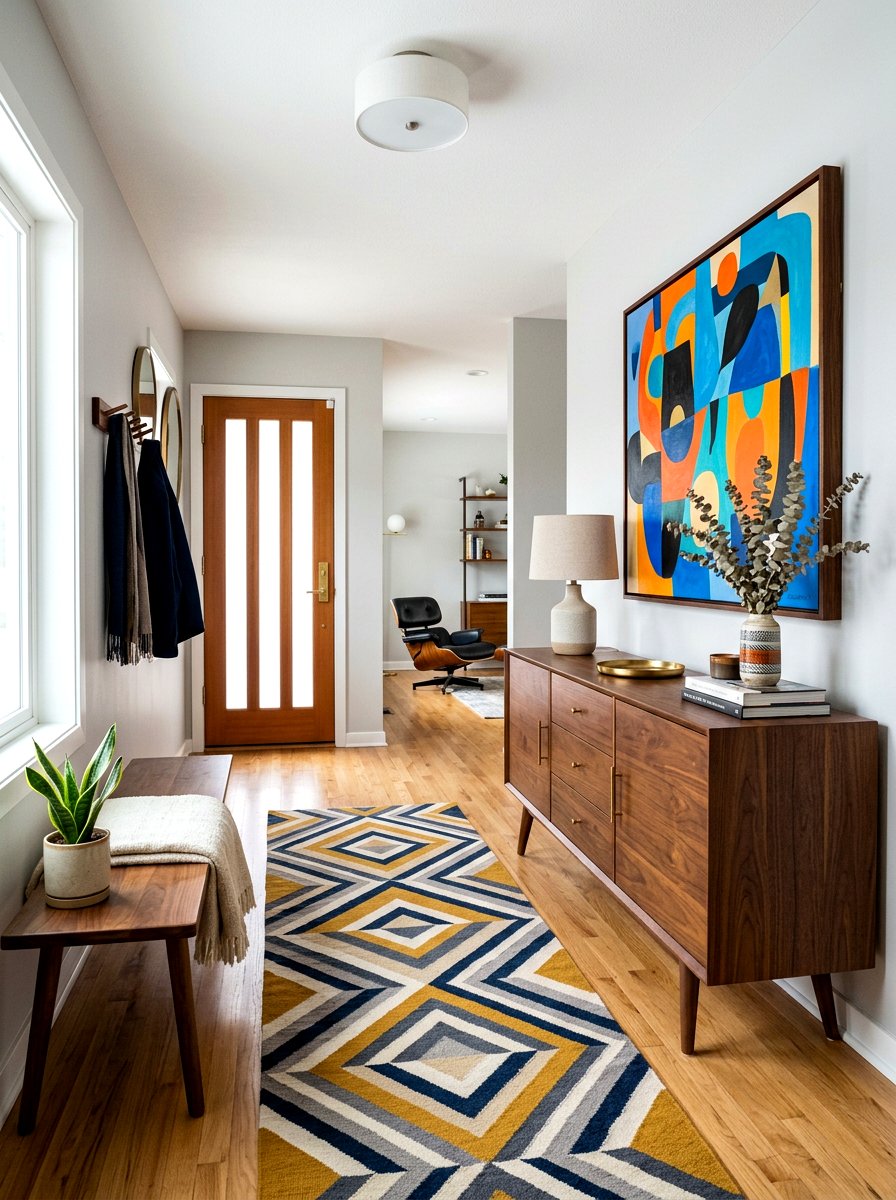 Mid Century Modern Entryway - 30 retro home decor ideas