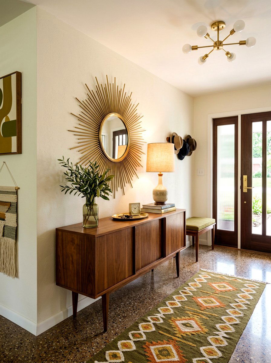 Mid Century Modern Entryway - 30 apartment entryway styling ideas