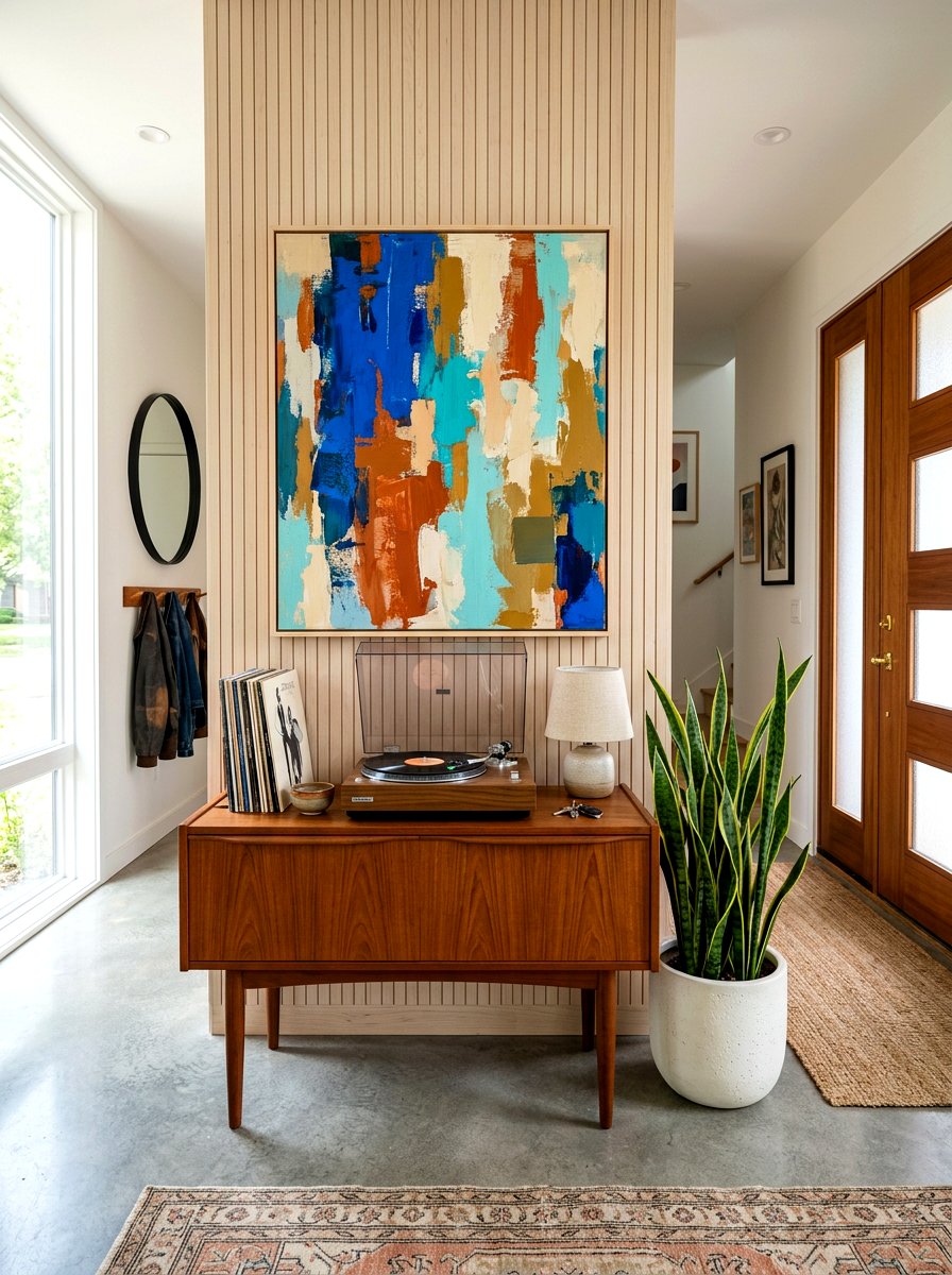 Mid Century Modern Entryway - 30 entry console styling ideas