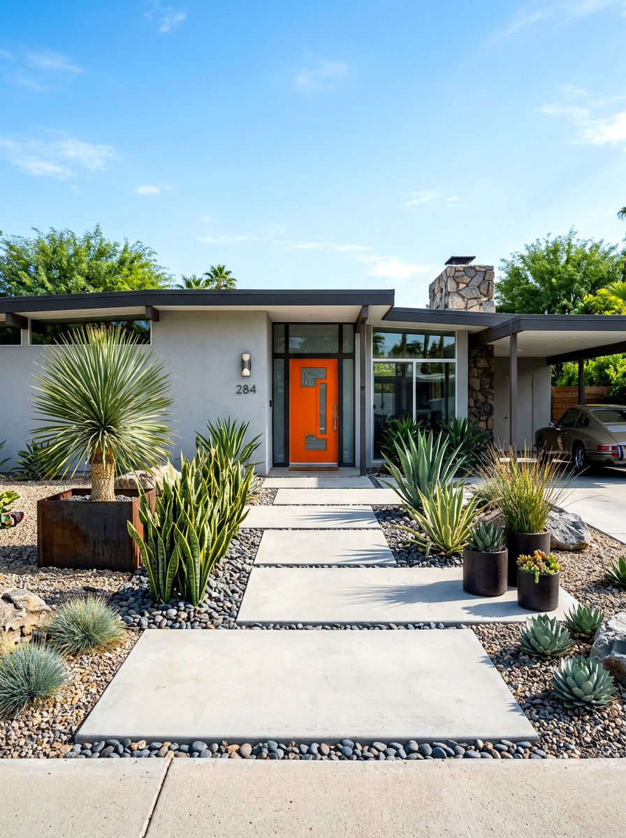 Mid Century Modern Exterior - 30 front yard ideas