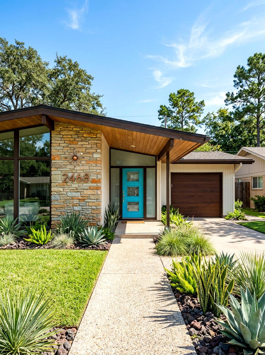 Mid Century Modern Facade - 30 front facade makeover ideas aesthetic