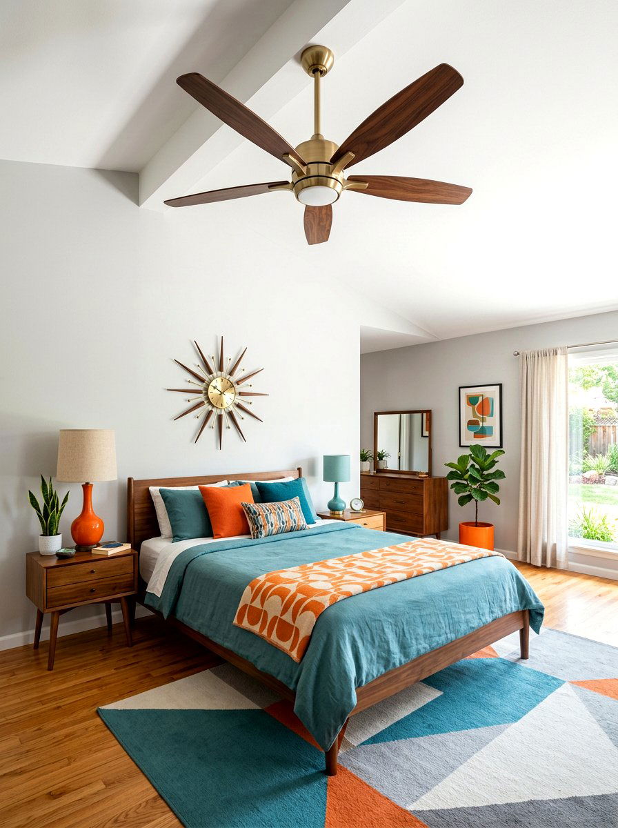 Mid Century Modern Fan - 30 bedroom ceiling fan ideas