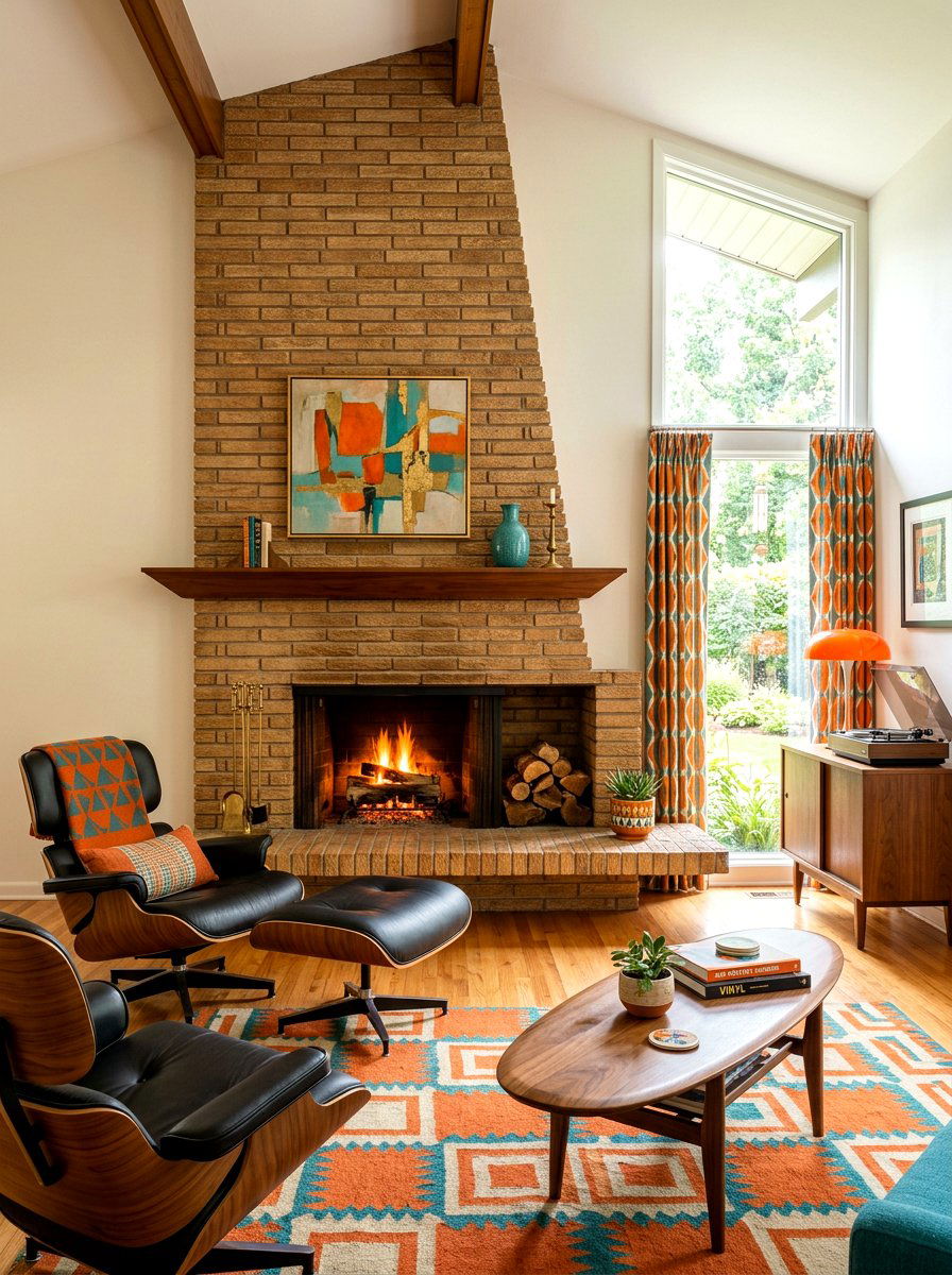 Mid Century Modern Fireplace - 30 fireplace wall living room ideas