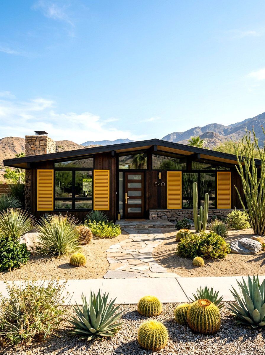 Mid Century Modern Flat Shutters - 30 exterior shutters ideas