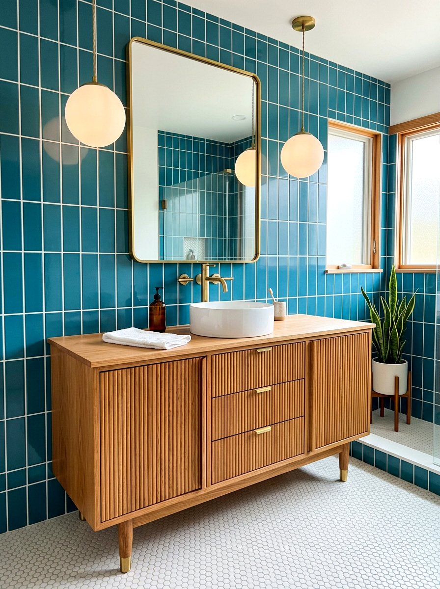 Mid Century Modern Fluted Vanity - 30 fluted vanity ideas
