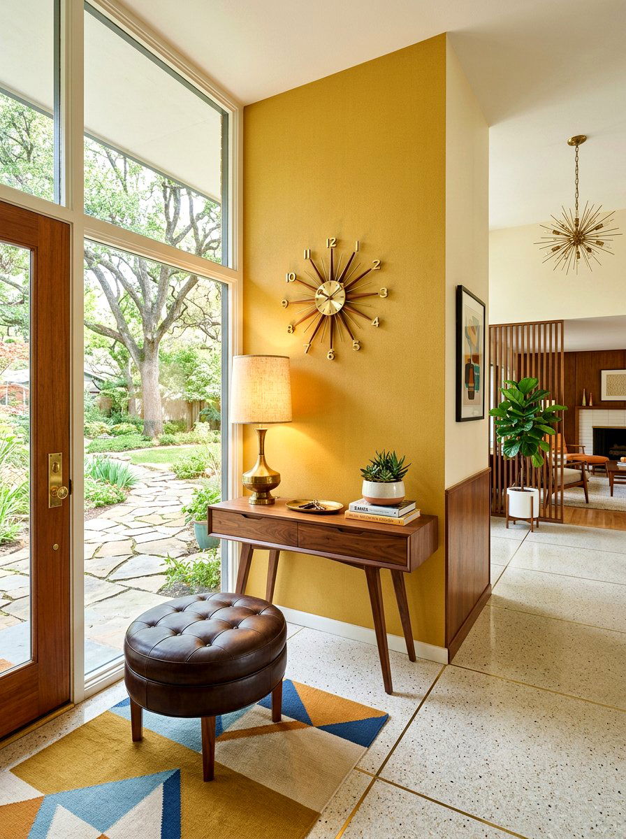 Mid Century Modern Foyer - 30 entryway table ideas