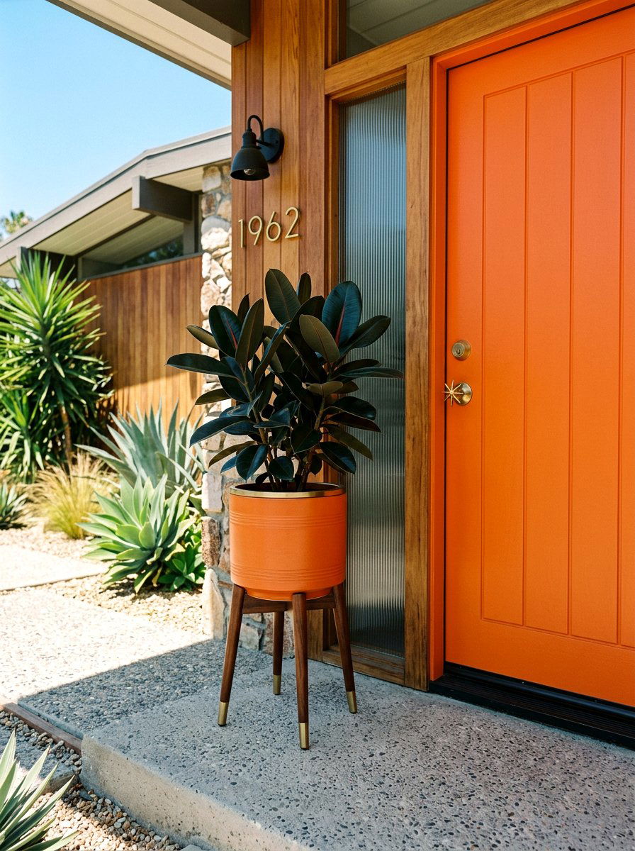 Mid Century Modern Front Door Planter - 30 front door planter ideas