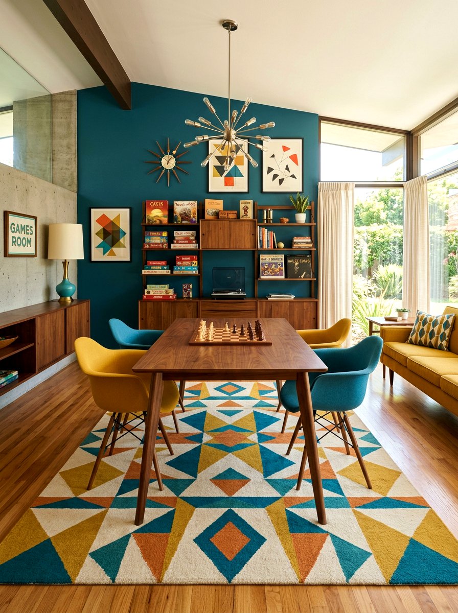 Mid Century Modern Game Room - 30 poker room ideas