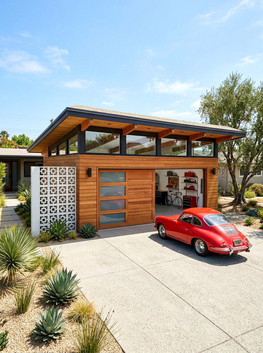 Mid Century Modern Garage - 30 detached garage exterior ideas