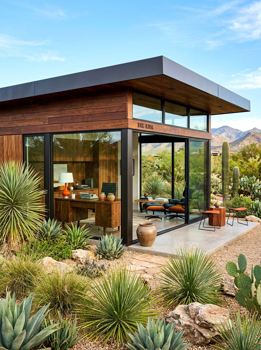 Mid Century Modern Garden Studio - 30 outdoor garden room ideas