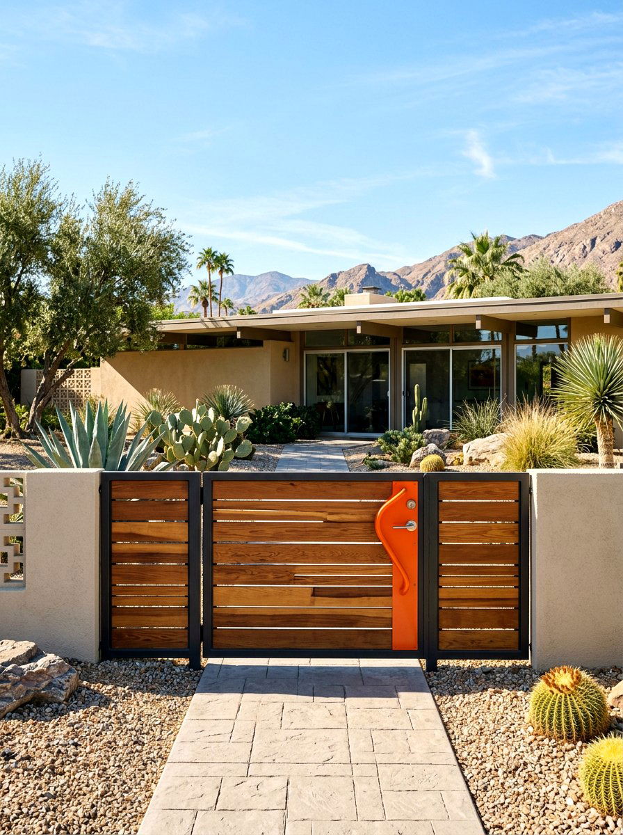 Mid Century Modern Gate - 30 front gate ideas